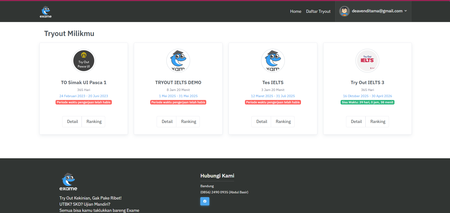Exame: Platform Persiapan Ujian & Personalisasi Pembelajaran Berbasis AI